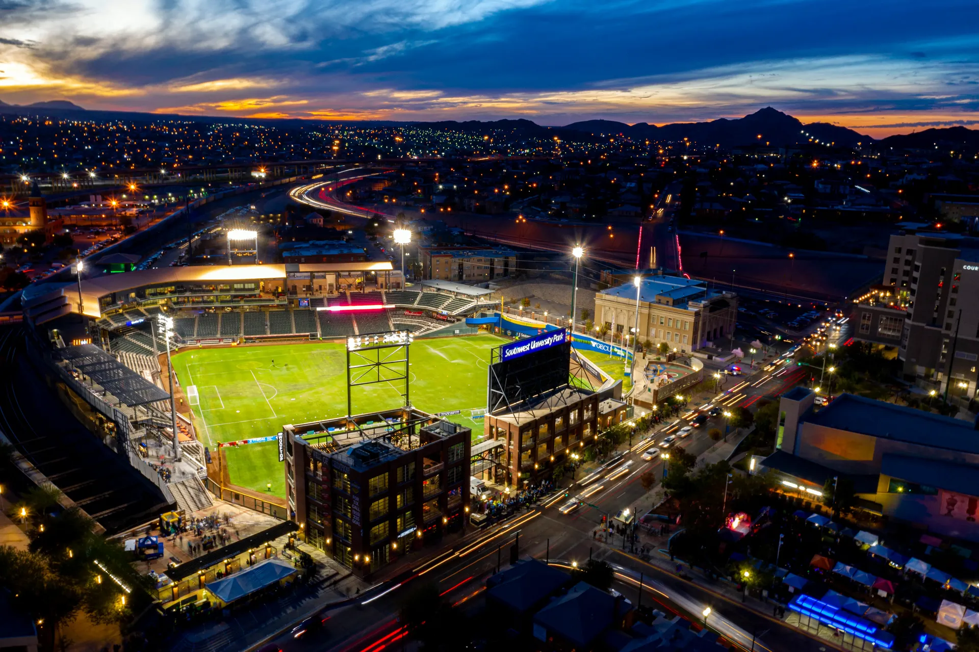 Southwest University Park, home of El Paso Locomotive